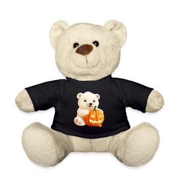 Ours polaire d’Halloween avec citrouille - Nounours - noir - Devant