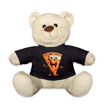 Pizza Cartoon Figur - Teddy - Schwarz - Vorne