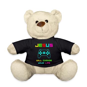 Jesus will change your life colour - Teddy - Schwarz - Vorne