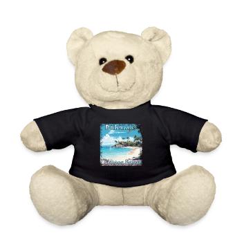Bahamas: Grunge-style Cabbage Beach - Teddy Bear - black - Front