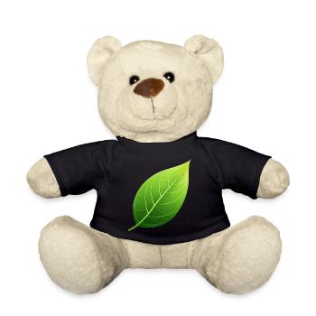 green leaf - nature conservation - Teddy Bear - black - Front