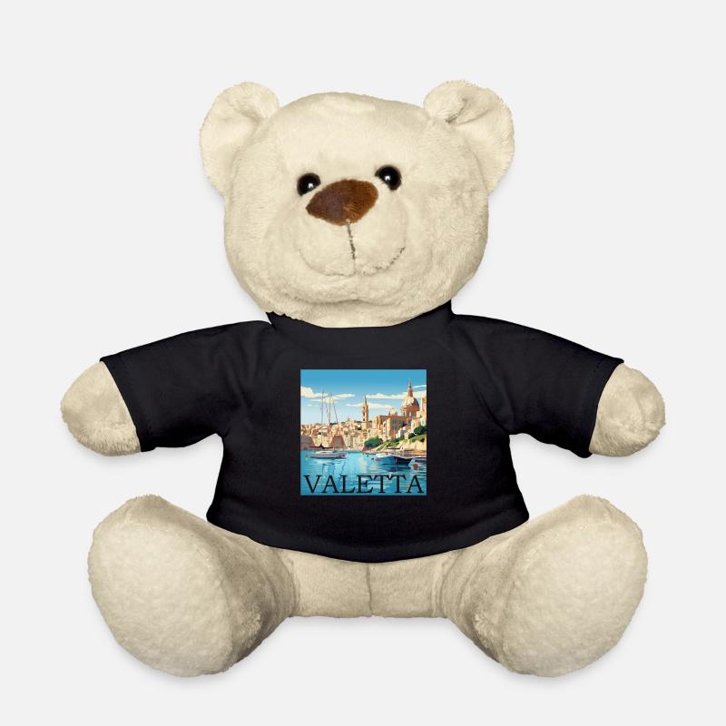 Malta Valletta Hafen Straight Cut Design - Teddy - Schwarz