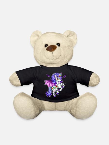 Unicorn Halloween Bat - Teddy Bear - black