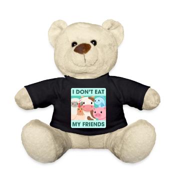Friends Huhn Kuh Schaf Design für Veganer - Teddy - Schwarz - Vorne