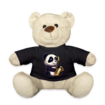 Panda mignon avec un saxophone - Nounours - noir - Devant