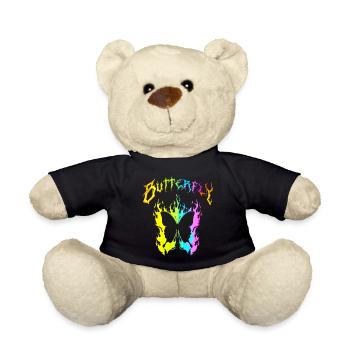 Butterfly insect butterfly nature summer colorful art - Teddy Bear - black - Front
