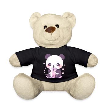 Kawaii Panda Bubble Tea Boba Tea - Teddy Bear - black - Front