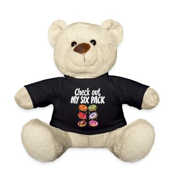 Schau dir mein Sixpack Funny Doughnut Vintage an - Teddy - Schwarz - Vorne
