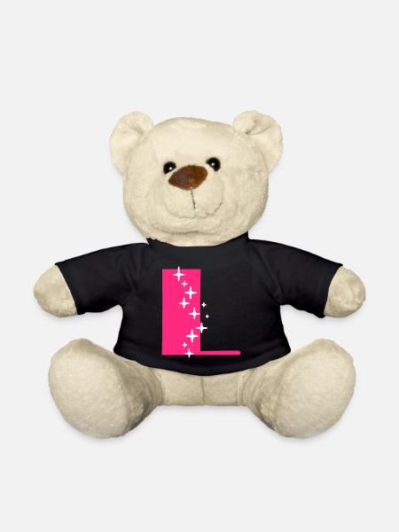 Buchstabe L Glitzer - Teddy - Schwarz