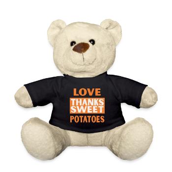 Liebe Dank Süßkartoffeln Lustiger Herbst Herbst - Teddy - Schwarz - Vorne