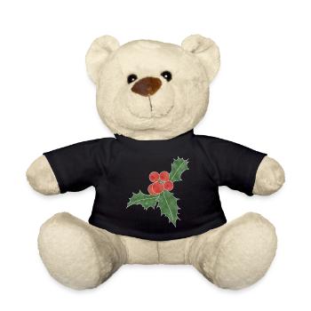 "Ilex", Boho Line Art Design, Series "Xmas" - Teddy Bear - black - Front