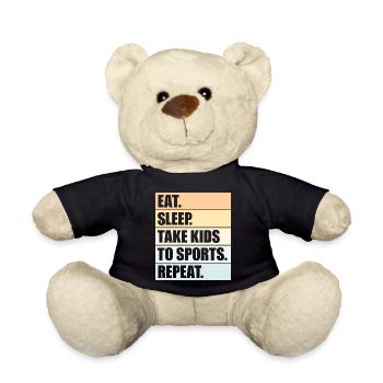 Mangez, dormez, emmenez les enfants faire du sport, répétez le dicton des parents - Nounours - noir - Devant