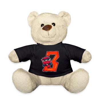 3 Jahre Junge Ninja - 3 Geburtstag - Ich bin 3 - Teddy - Schwarz - Vorne