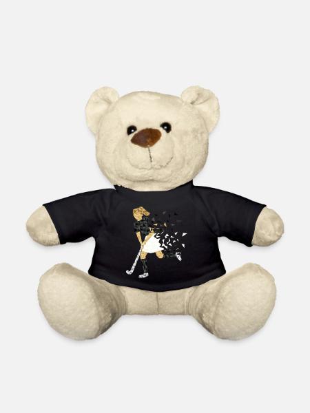 Joueuse de hockey noir et blanc - Nounours - noir
