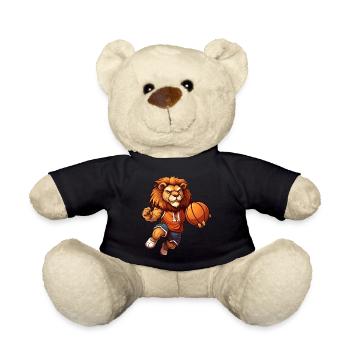 Basketball player Lion - Teddy Bear - black - Front
