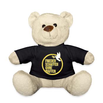 Friedenszeichen Friedenstaube Frieden - Teddy - Schwarz - Vorne