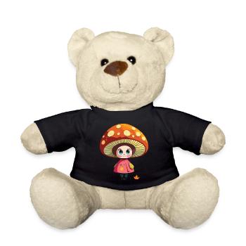 mushroom girl - Teddy Bear - black - Front