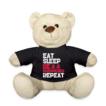 Eat Sleep Be Preppered Repeat Gasmask Survival - Teddy - Schwarz - Vorne
