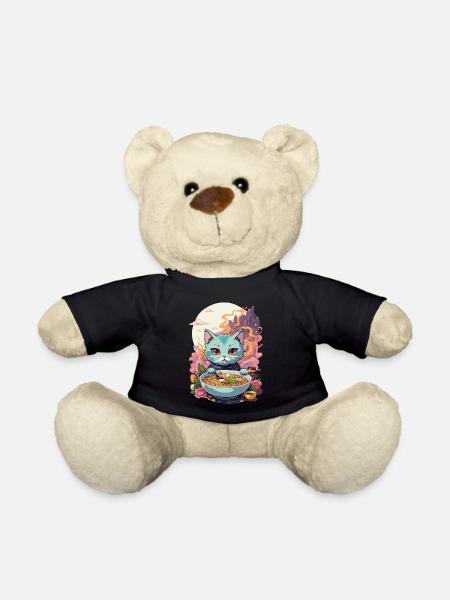 Ramen Chat Kawaii Anime Japon Food Design - Nounours - noir