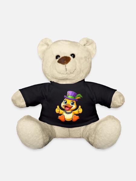 Mardi Gras Ente: Daumen Hoch - Teddy - Schwarz