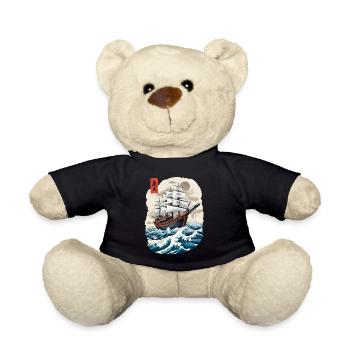 Japon Voilier Capitaine Esthétique Streetwear - Nounours - noir - Devant