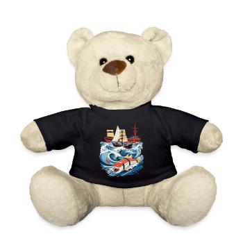 Funny Sushi Fantasy Vintage Japan Aesthetic - Teddy Bear - black - Front