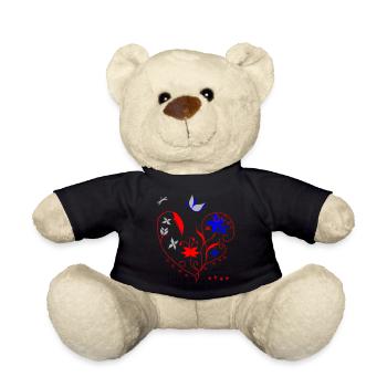 Herz mit Ornamenten - Teddy - Schwarz - Vorne