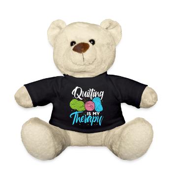 Quilting Is My Therapy - Quilting Expert - Teddy Bear - black - Front