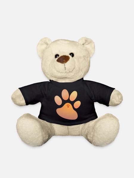 Braunes Pfötchen - helle Tierpfote - T-Shirt Pfote - Teddy - Schwarz