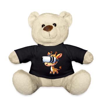 A Cool Giraffe with VR Headboard - Teddy Bear - black - Front
