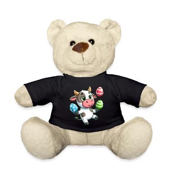 Conception d'artiste de jonglage de vache et de taureau d'oeuf de Pâques - Nounours - noir - Devant