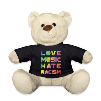 Love Music Hate Rasicm - Rainbow - Teddy - Schwarz - Vorne