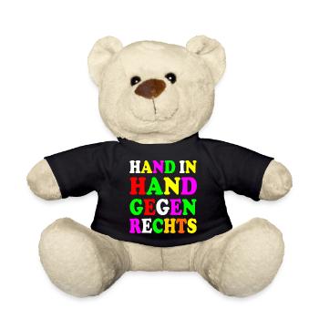 Hand in hand gegen rechts - Teddy - Schwarz - Vorne