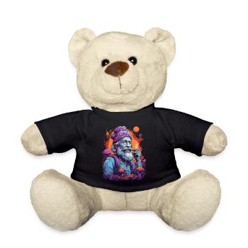 Lebendige Farben Wald Pilze Musik Festival Kunst - Teddy - Schwarz - Vorne