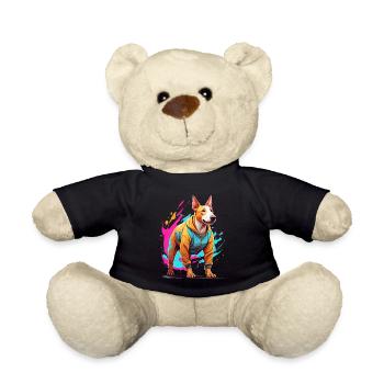 Bull Terrier Streetwear Aesthetic Fitness Look - Teddy Bear - black - Front