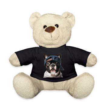 Bouledogue français avec une casquette de baseball. - Nounours - noir - Devant