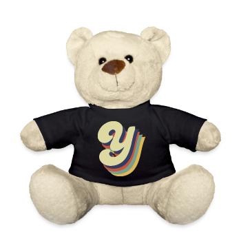 Retro Y Letter - Teddy Bear - black - Front