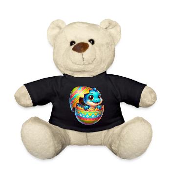Easter Egg Dino T-Rex Slip Colorful Cartoon - Teddy Bear - black - Front
