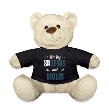 Dieser Junge lebt von Jesus und Violinen - Teddy - Schwarz - Vorne
