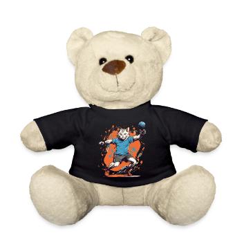 Handball, Cat, Streetwear, Iconic Style - Teddy Bear - black - Front