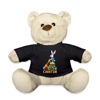 Lustiger Ostern Spruch Osterhase Baggerfahrer - Teddy - Schwarz - Vorne