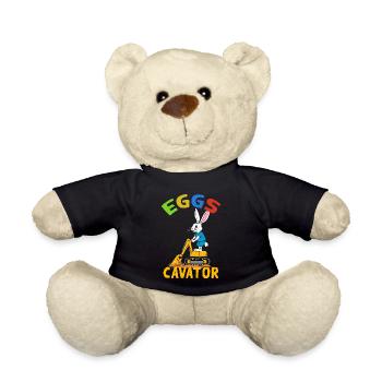Lustiger Ostern Spruch Osterhase Baggerfahrer - Teddy - Schwarz - Vorne