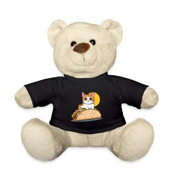 Taco Cat Cinco De Mayo Funny Food Design - Teddy Bear - black - Front