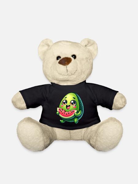 Avocado & Wassermelone Süßes Comic - Teddy - Schwarz