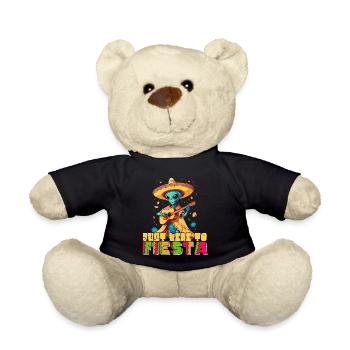 Hier Für Fiesta Lustiger Spruch Mexikanischer - Teddy - Schwarz - Vorne