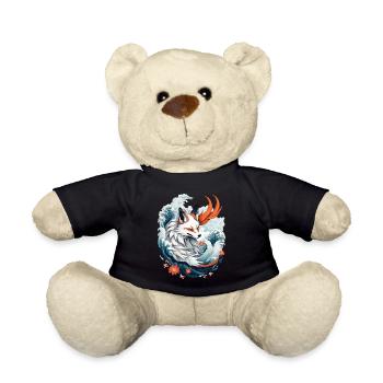 Japanese Kitsune Fox Anime Kawaii Fox Ghost - Teddy Bear - black - Front