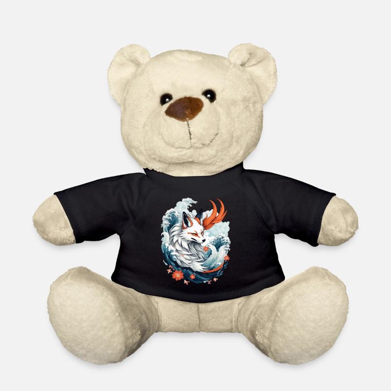 Japanische Kitsune Fuchs Anime Kawaii Fuchsgeist - Teddy - Schwarz