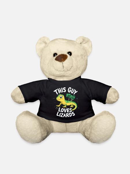 This Guy Loves Lizards - Teddy - Schwarz