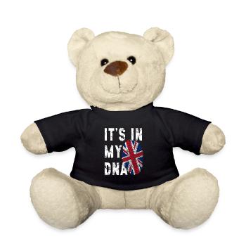 ES IST IN MEINER DNA Britische Flagge England Großbritannien Großbritannien - Teddy - Schwarz - Vorne