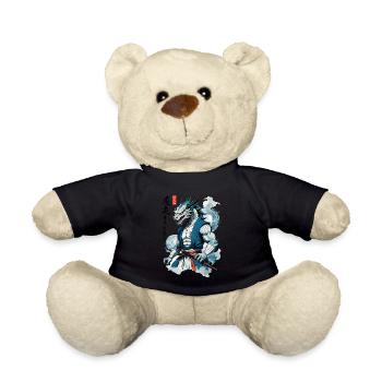 Drachen Samurai Vintage Ukiyo-e Stil Asiatischer - Teddy - Schwarz - Vorne